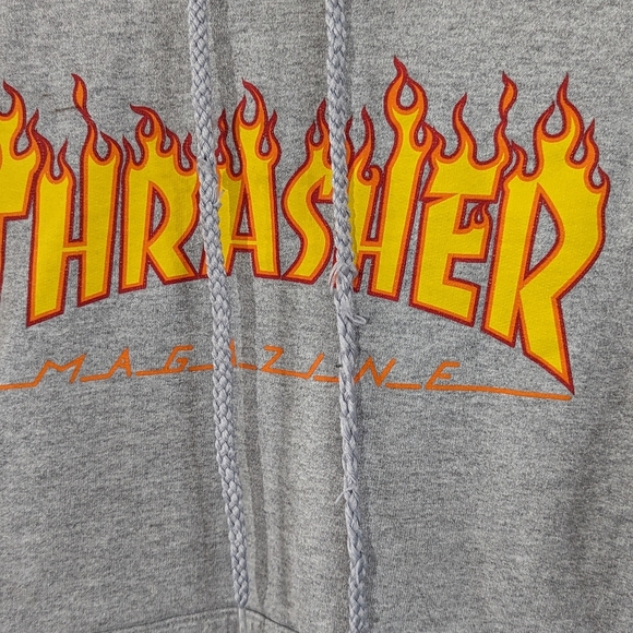 Thrasher Magazine Hoodie w/flames Spell Out men's S - Picture 4 of 5